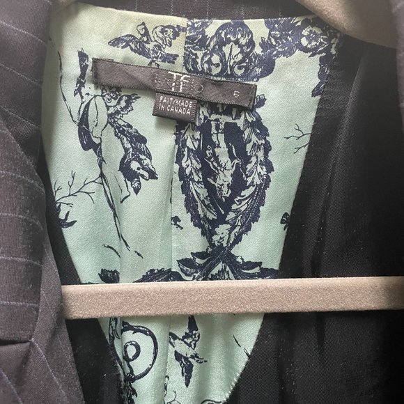 Teenflo Striped Black suit jacket with forest lining - Picture 3 of 4